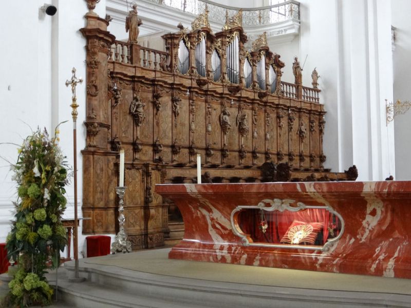 Weingarten:Basilika"St.Martin" Chorgestühl u.Reliquee"Blutstropfen Jesu
